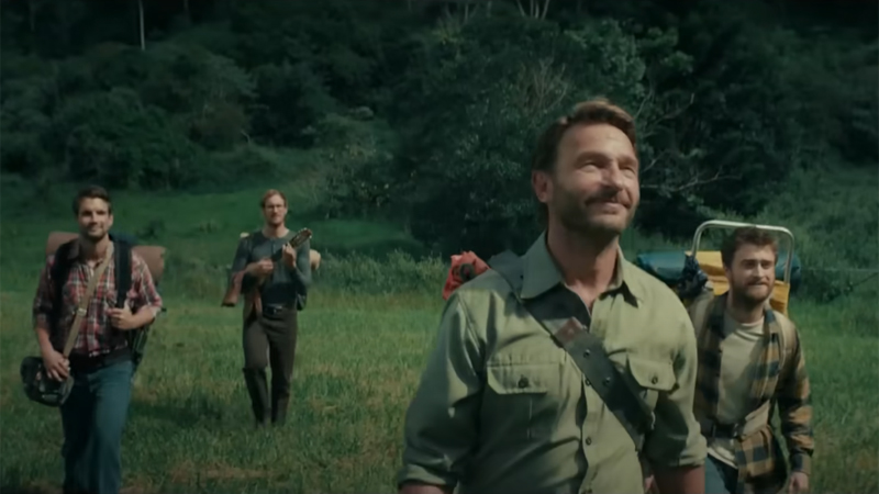 Poster Jungle 2017 - Empat orang mulai masuk ke hutan Amazon sebelum tahu apa yang akan terjadi