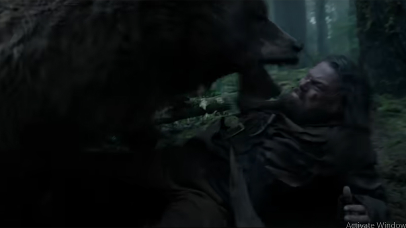 Poster film The Revenant 2015 - Leonardo DiCaprio Diserang Beruang Grizzly